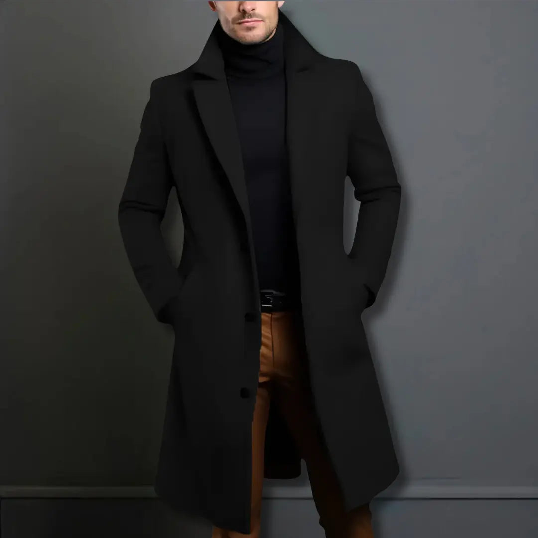 Lange slim-fit mantel voor heren