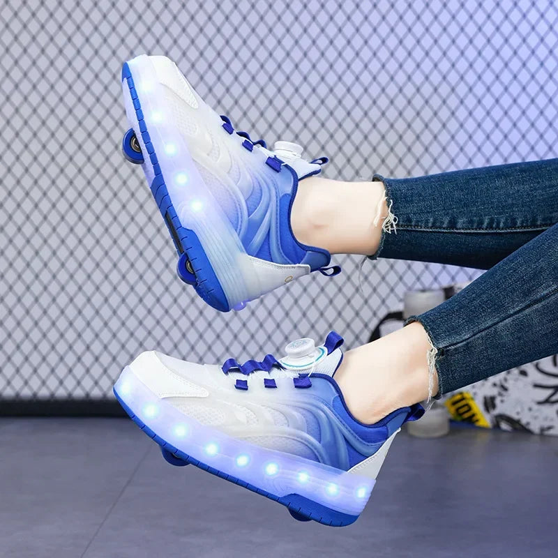 LED-rolschoenen voor kinderen – Lichtgevende sneakers voor jongens en meisjes met via USB oplaadbare wieltjes