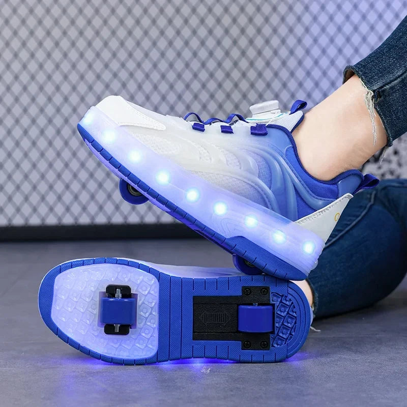 LED-rolschoenen voor kinderen – Lichtgevende sneakers voor jongens en meisjes met via USB oplaadbare wieltjes