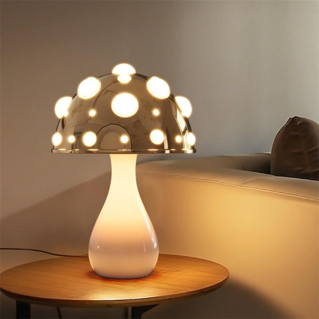 Led-tafellamp in paddenstoeldesign met warmwit licht