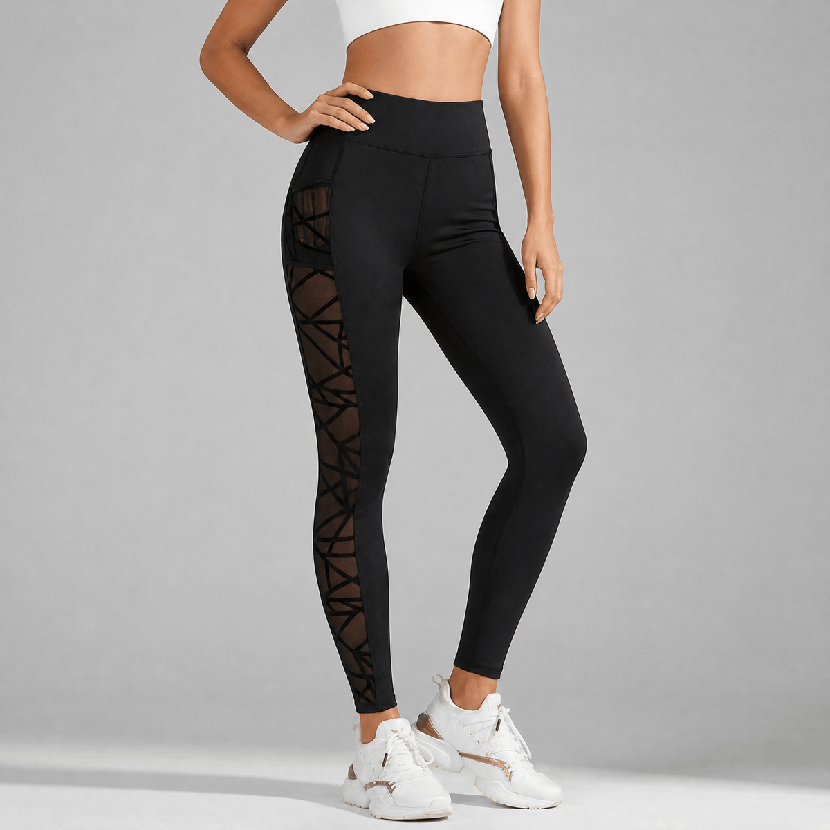Legging met hoge taille en verborgen zak