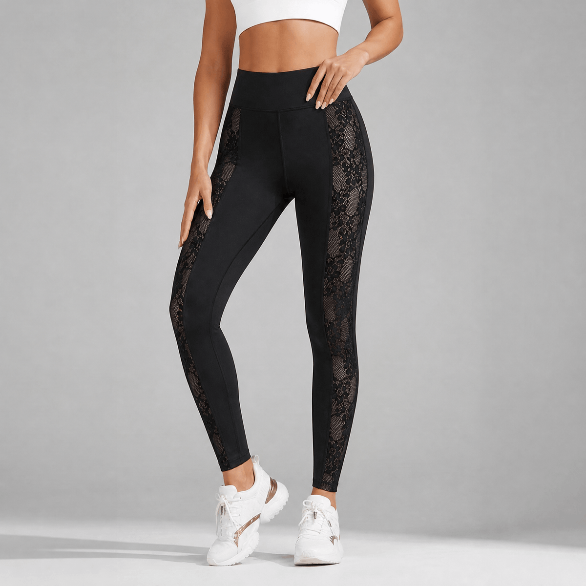 Legging met hoge taille en verborgen zak