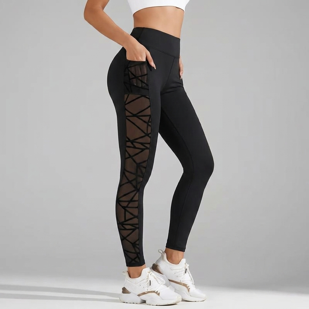 Legging met hoge taille en verborgen zak