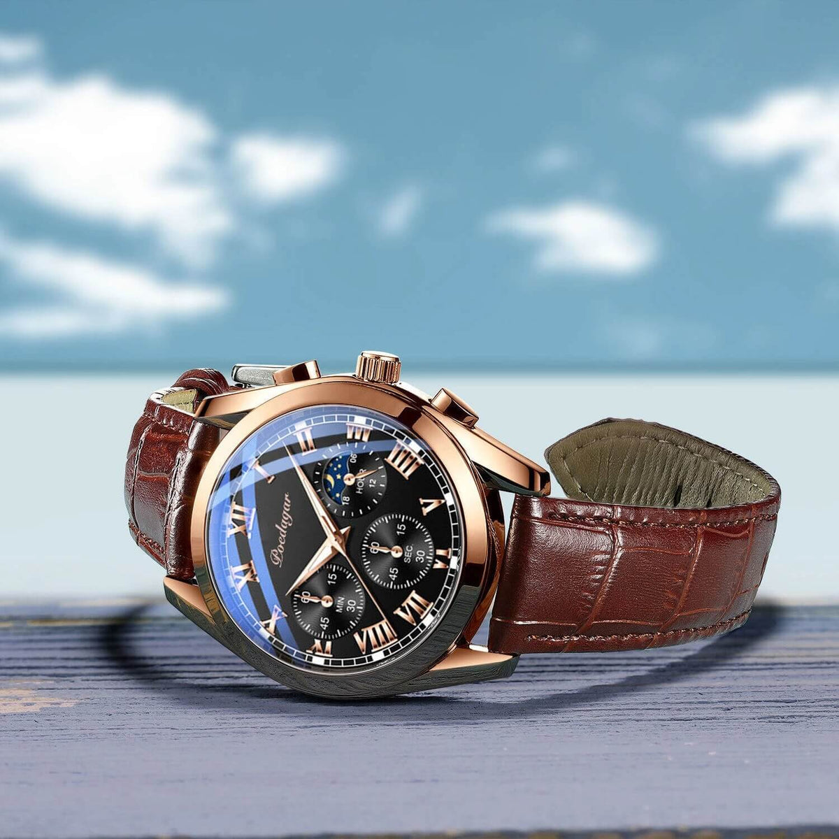Leren premium herenhorloge