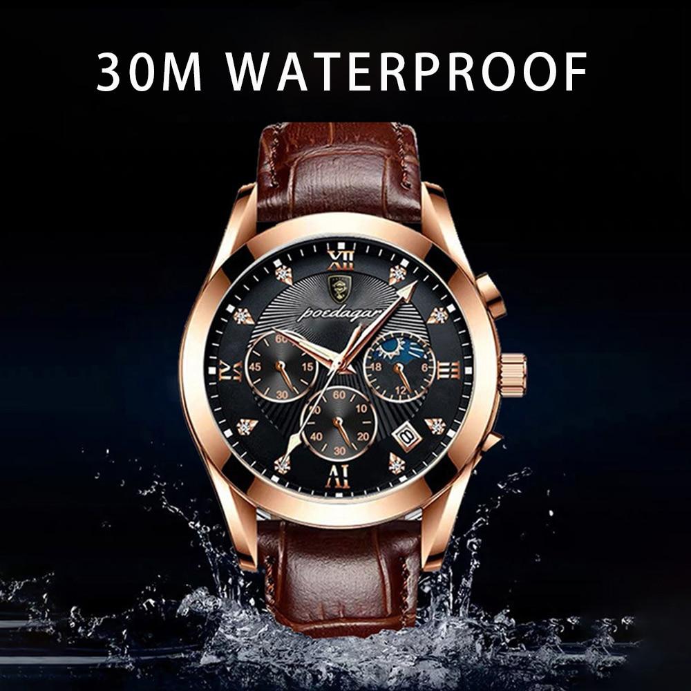 Leren premium herenhorloge