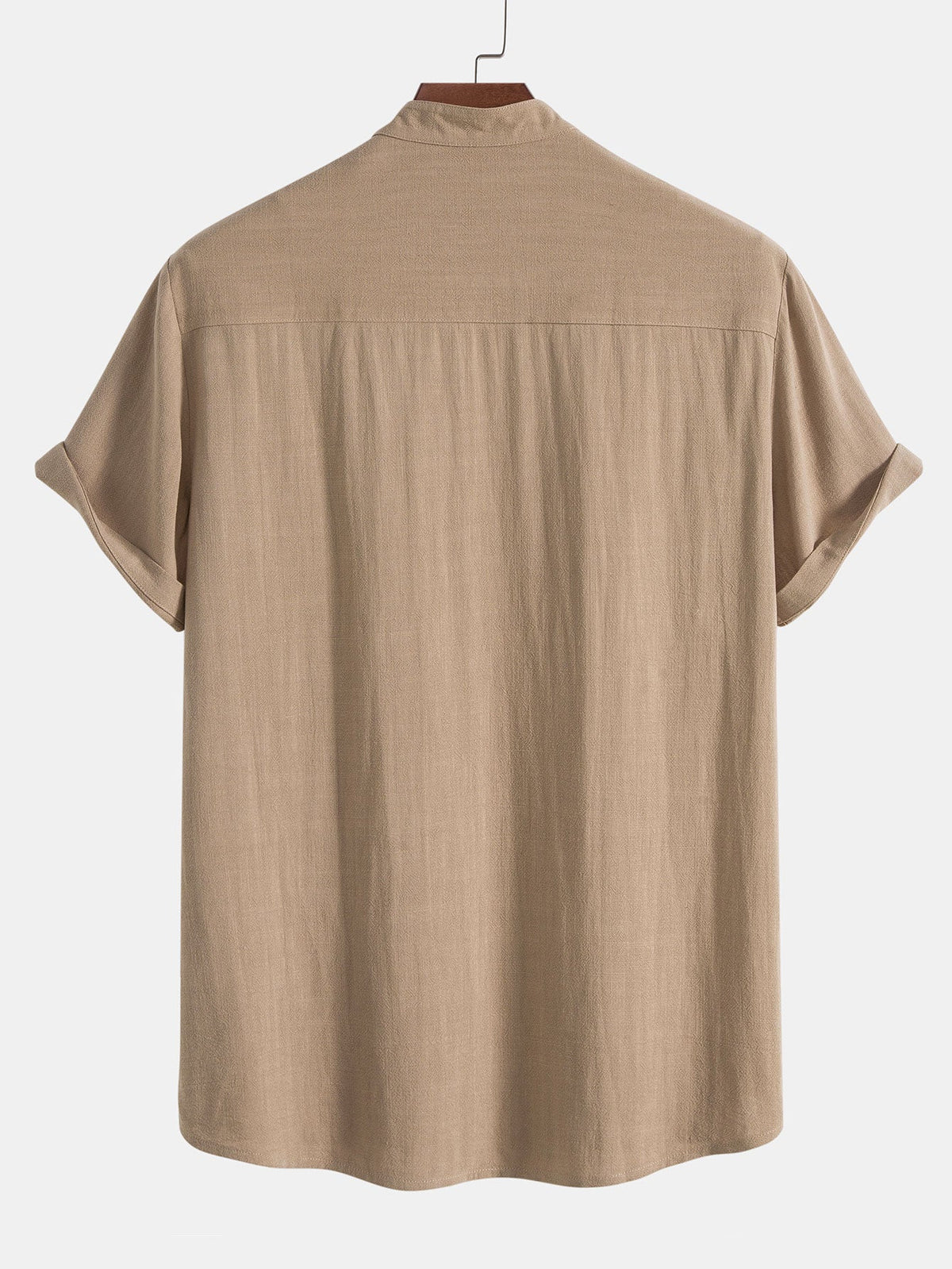 Lichte zomerset voor heren met overhemd met korte mouwen en opstaande kraag en broek