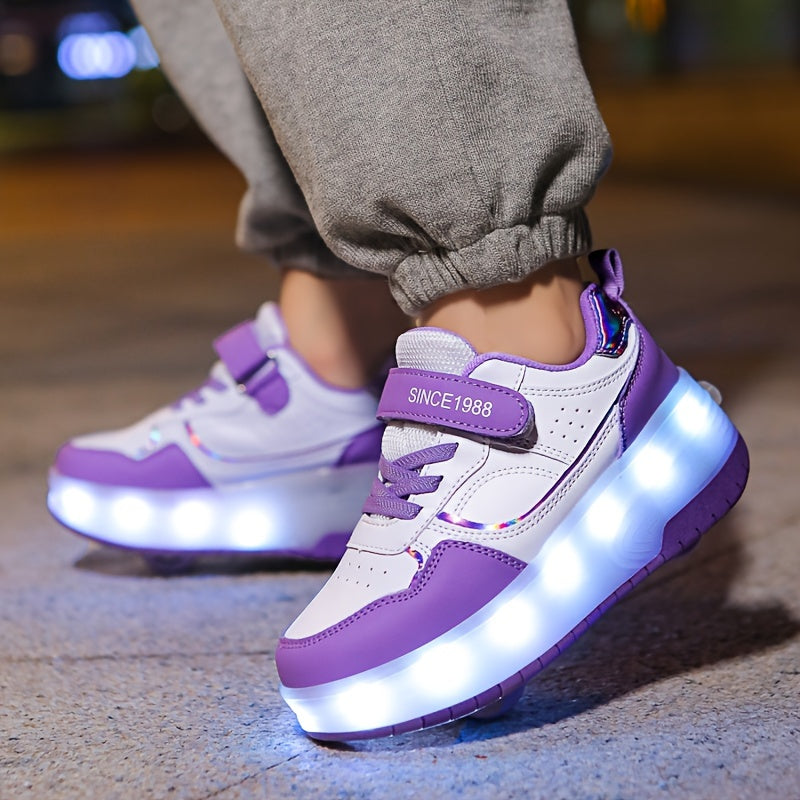 Lichtgevende kindersneakers met wieltjes