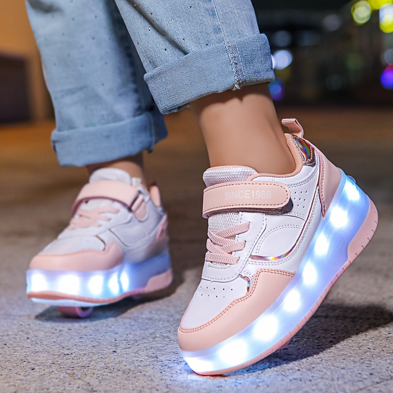Lichtgevende kindersneakers met wieltjes