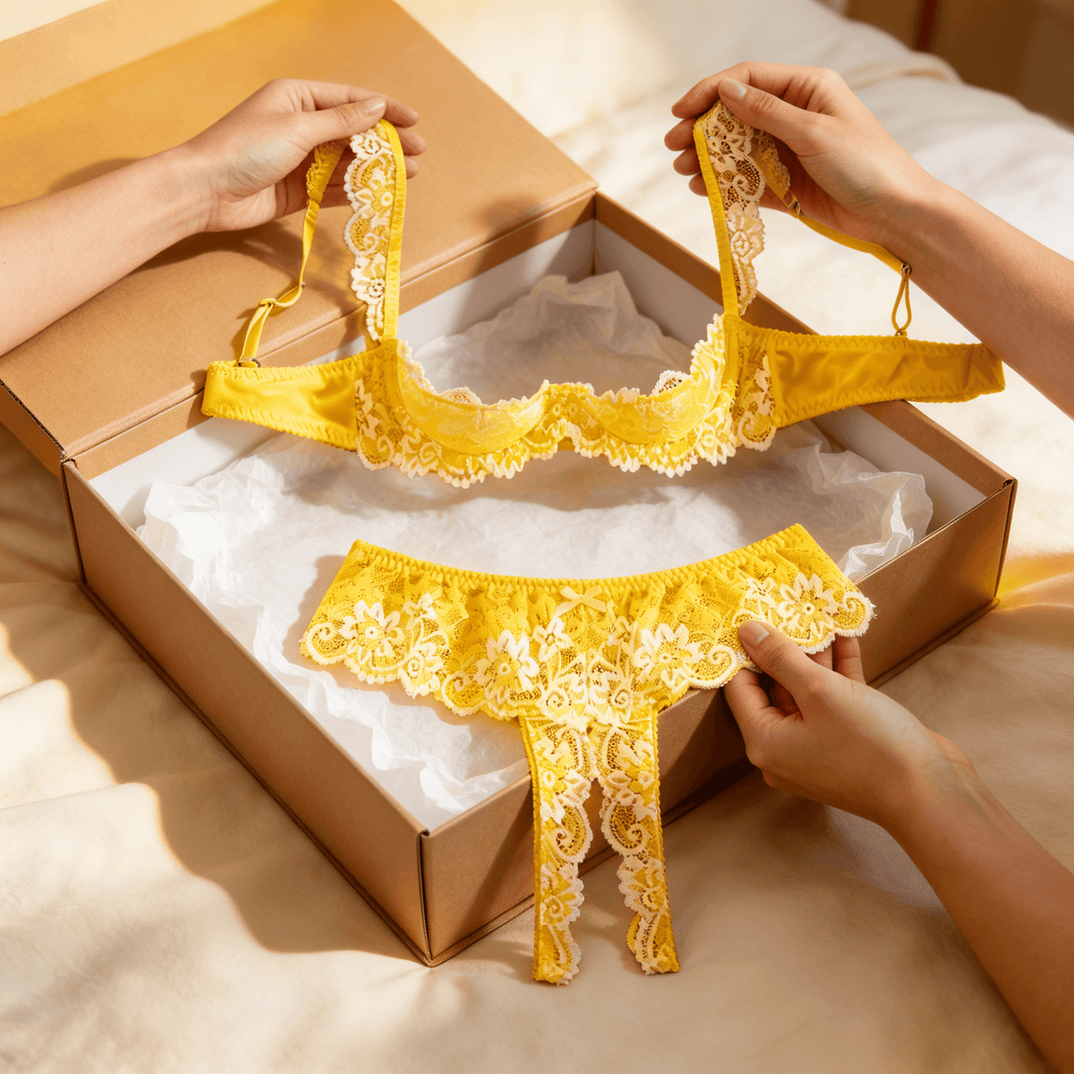 Lingerieset met bloemenmotief