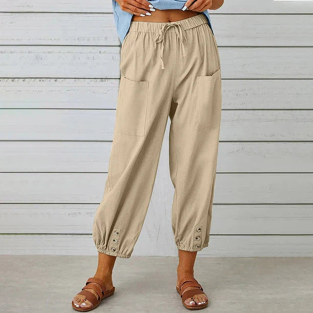 Linnen damesbroek voor dagelijks comfort