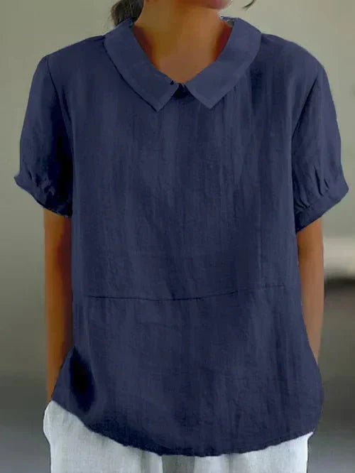 Los zittende damesblouse met kraag
