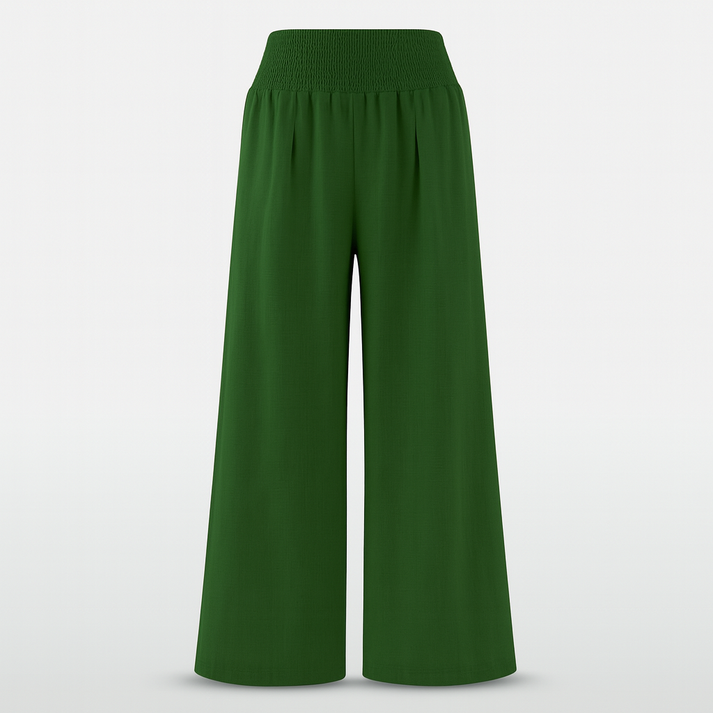 Luchtige Wijde Zomerbroek voor Dames met Elastische Taille en Losse Pasvorm
