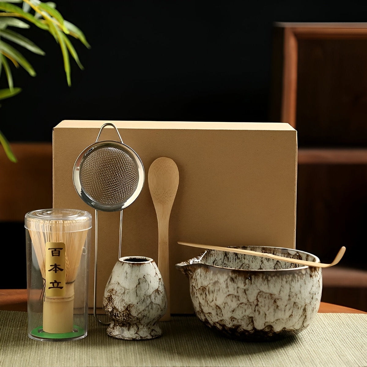Matcha-set – Traditioneel theeservies als cadeau, 6-delig voor de theeceremonie van hoogwaardige materialen