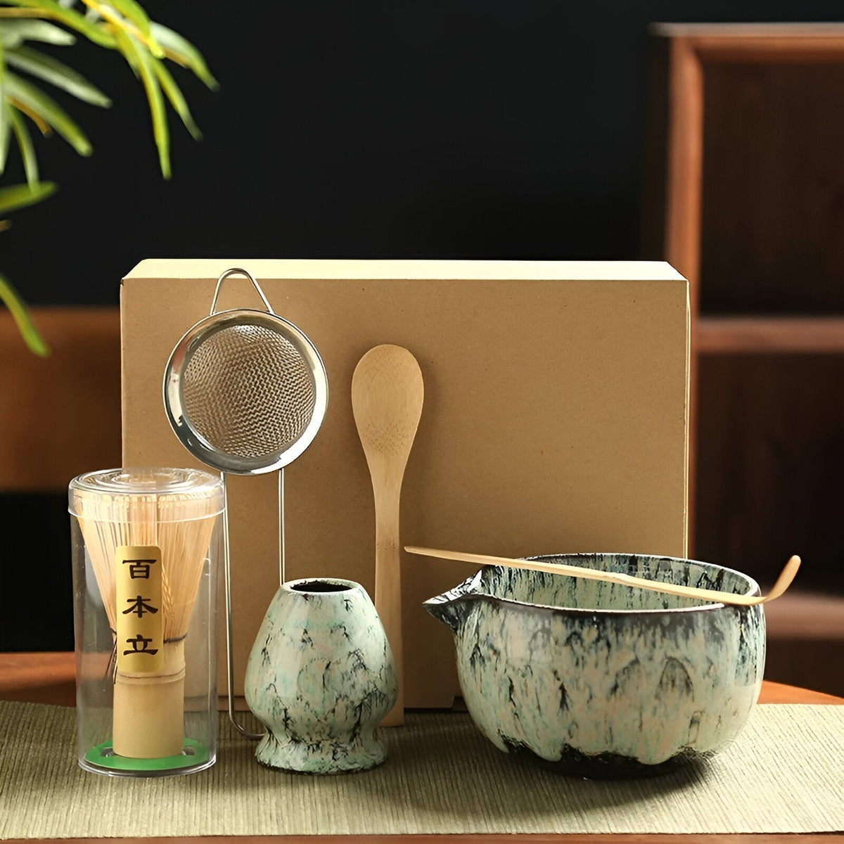 Matcha-set – Traditioneel theeservies als cadeau, 6-delig voor de theeceremonie van hoogwaardige materialen