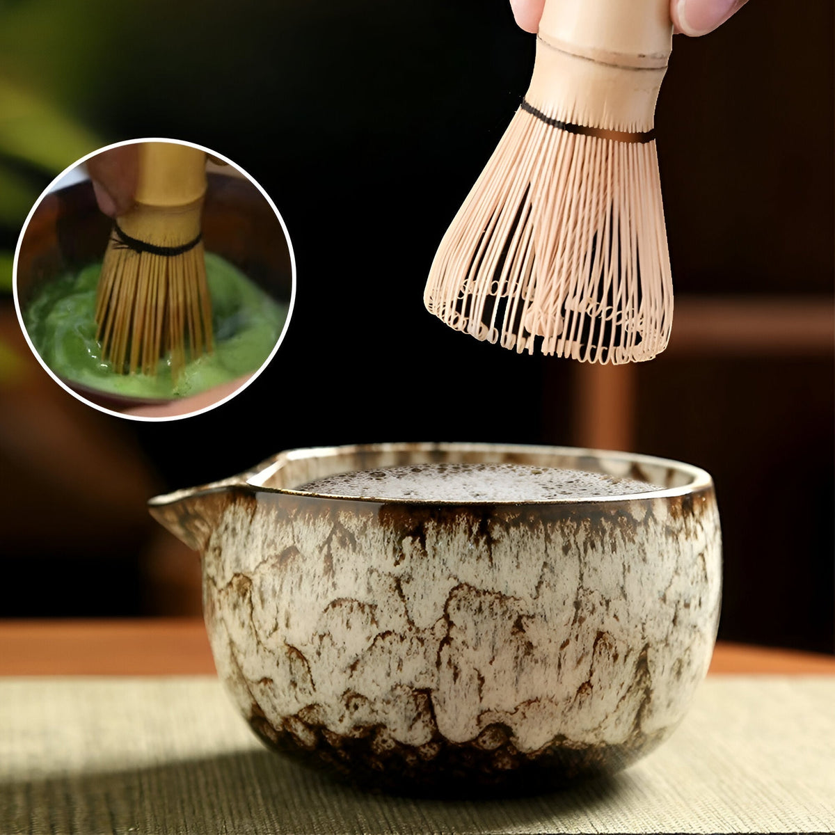 Matcha-set – Traditioneel theeservies als cadeau, 6-delig voor de theeceremonie van hoogwaardige materialen