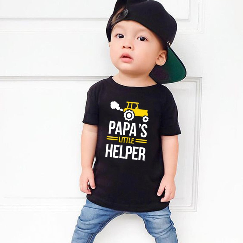 Matchende T-Shirts voor Vader en Zoon - Papa & Little Helper T-Shirts