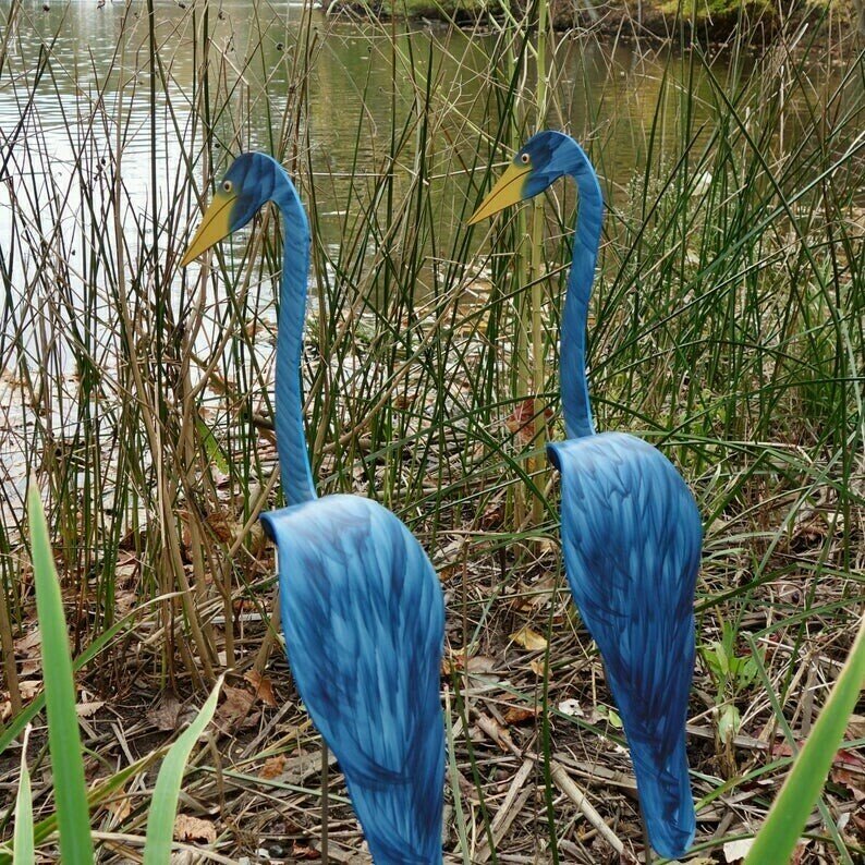 Metalen tuindecoratie - dansende vogels