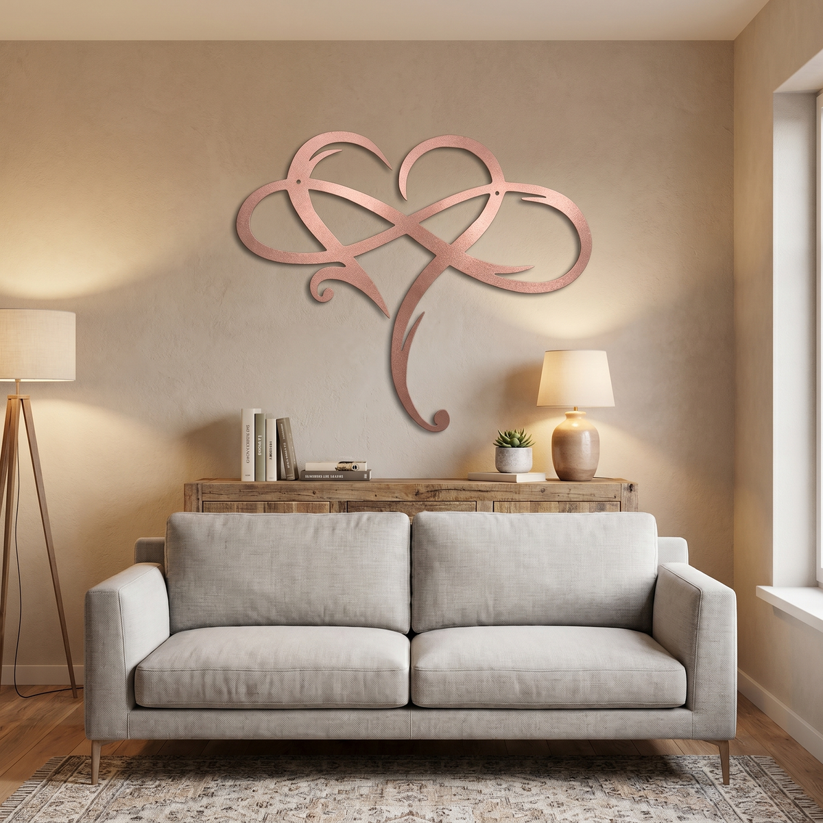 Metalen Wanddecoratie Oneindig Hart | Oneindigheids- & Hartsymbool | Elegante Wanddecoratie