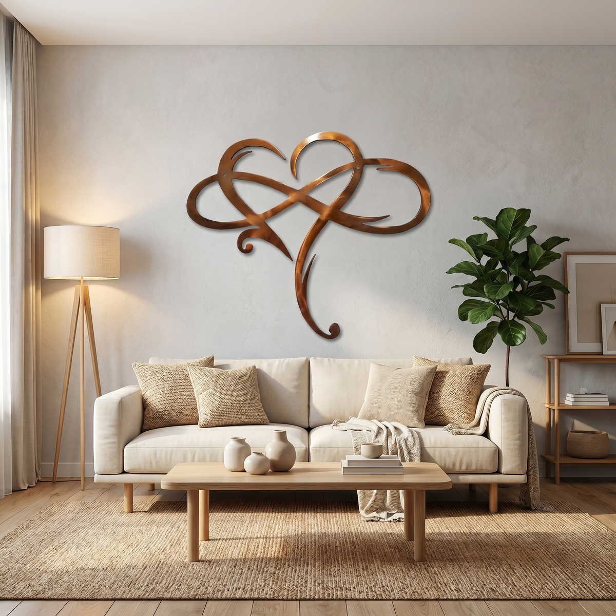 Metalen Wanddecoratie Oneindig Hart | Oneindigheids- & Hartsymbool | Elegante Wanddecoratie