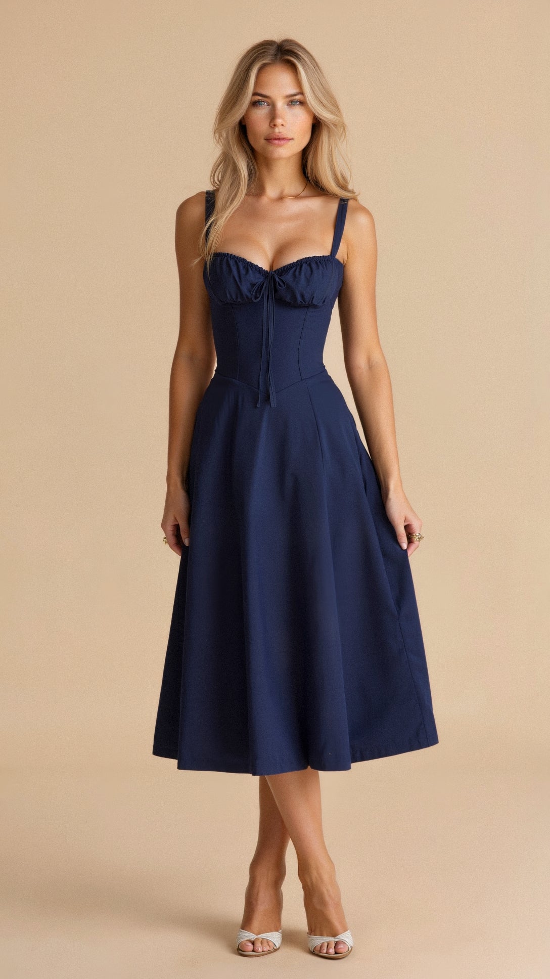 Midi-jurk voor dames – Korsetdesign voor een gevormd silhouet en een elegante look