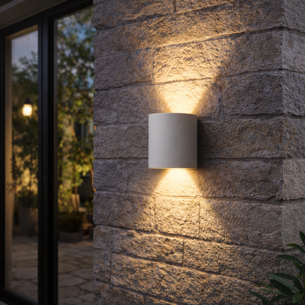 Minimalistische LED-wandlamp met up- en downlight voor binnen en buiten