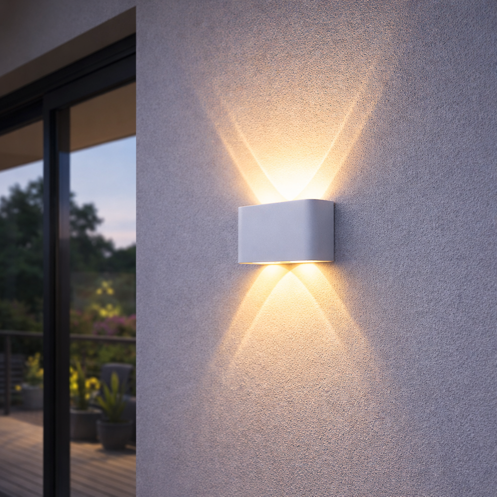 Minimalistische LED-wandlamp met up- en downlight voor binnen en buiten