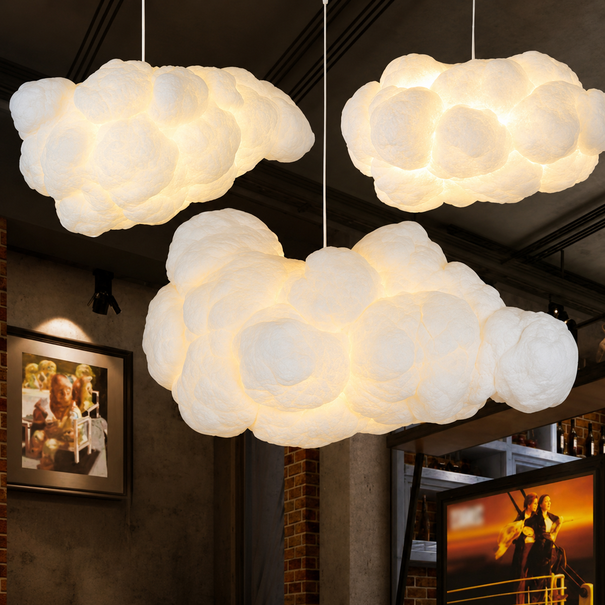 Moderne Hanglamp - Witte Wolk Kroonluchter