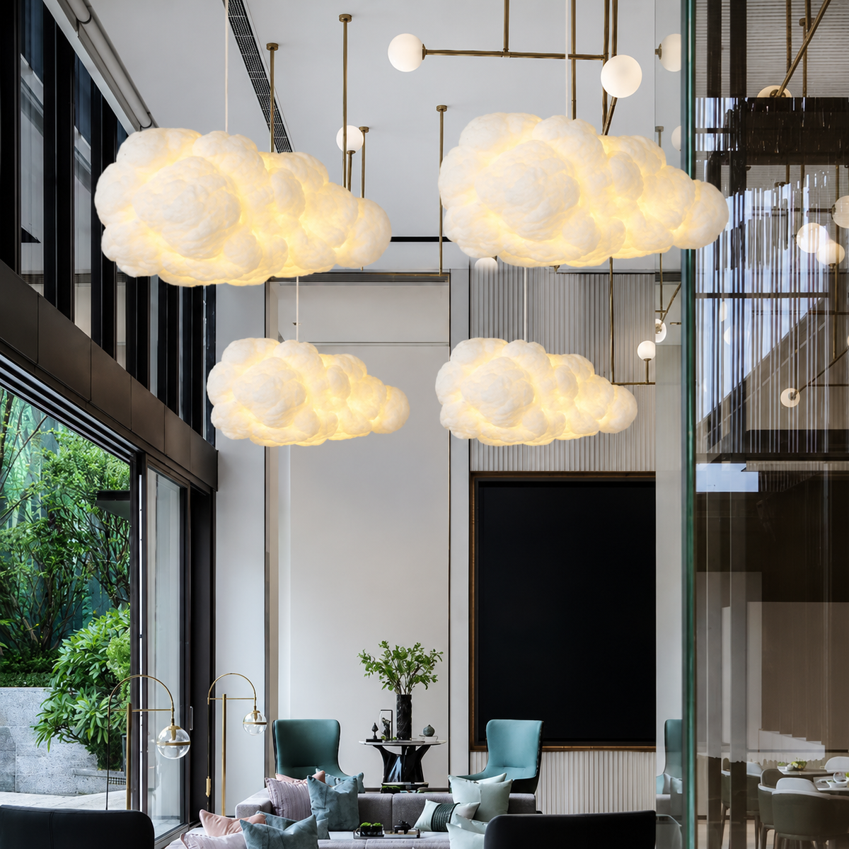 Moderne Hanglamp - Witte Wolk Kroonluchter