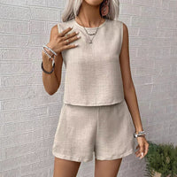 Mouwloze tweedelige dames-set