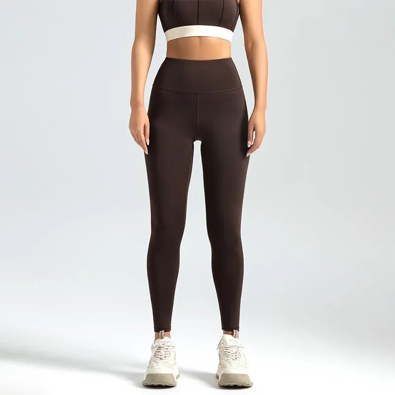 Naadloze sportlegging met hoge taille en push-upeffect voor dames - voor yoga en fitness