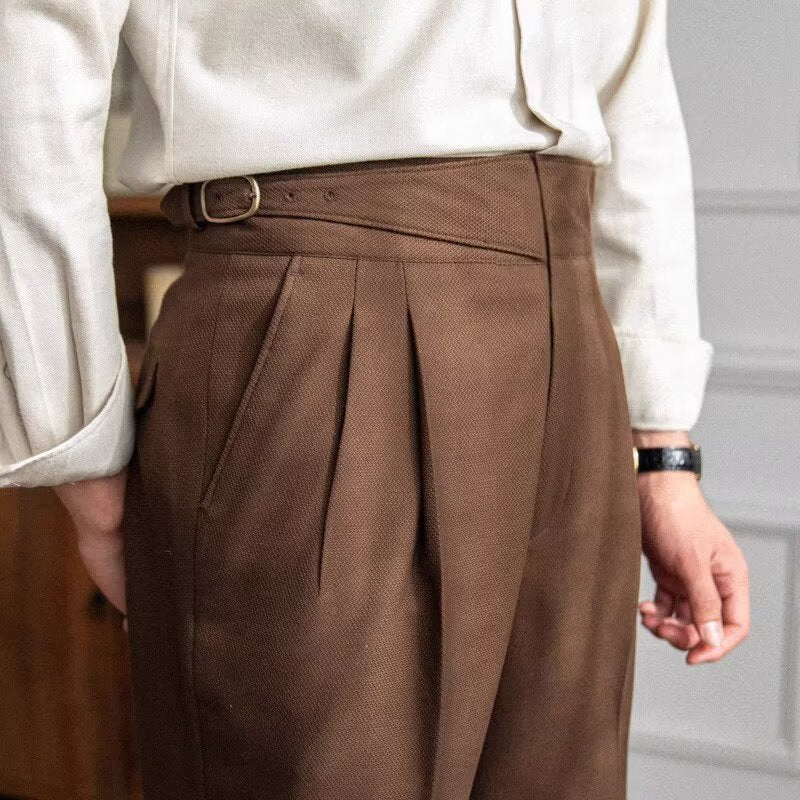 Nette herenbroek met hoge taille en plooien