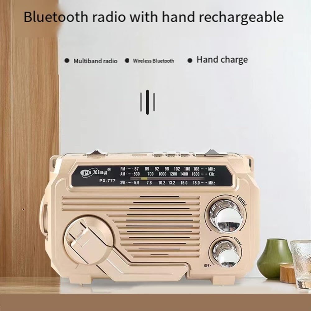Noodradio met geïntegreerde powerbank – zwengel, zonne-energie en USB-opladen, AM/FM, led-zaklamp en SOS-alarm