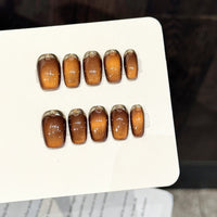 Ombre press-on nagelset met juweelaccenten