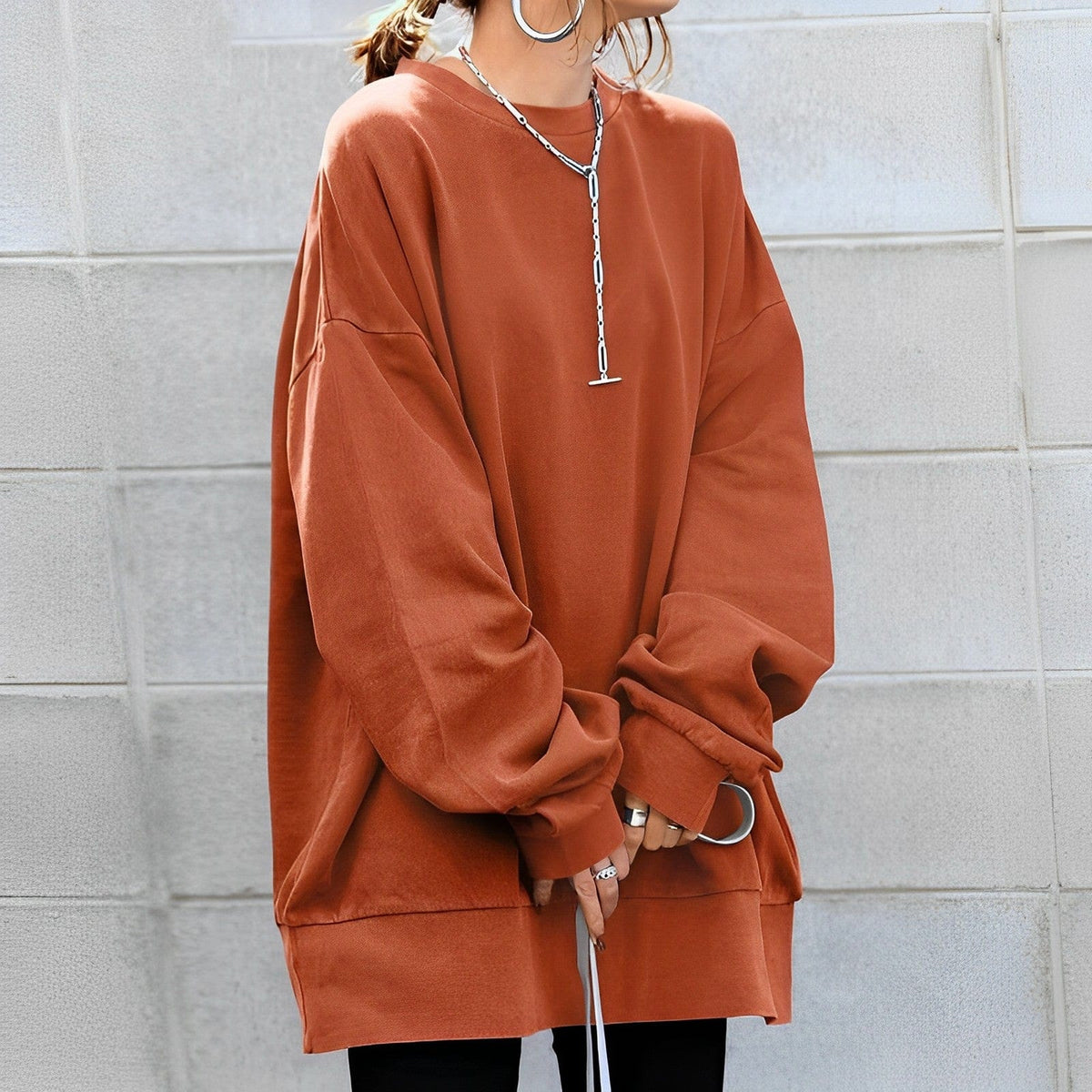 Oversized dames sweatshirt met ronde hals