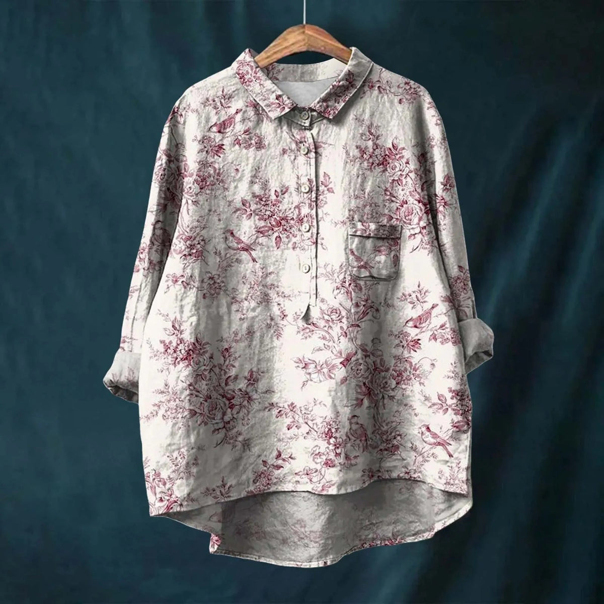 Oversized damesblouse met knoopsluiting