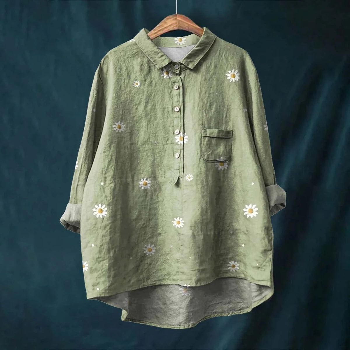 Oversized damesblouse met knoopsluiting