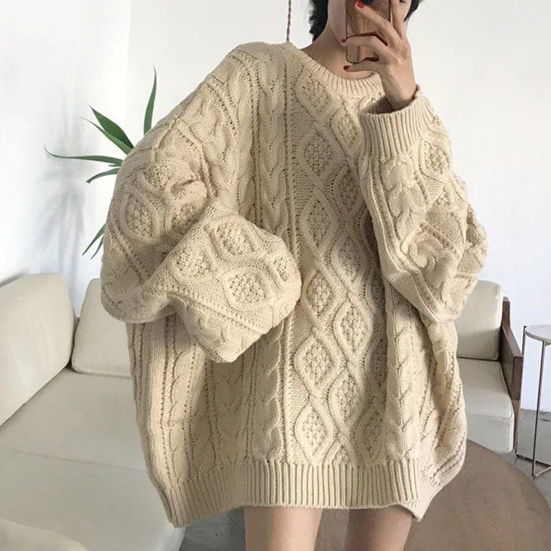 Oversized gebreide jurk