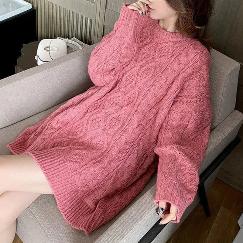Oversized gebreide jurk