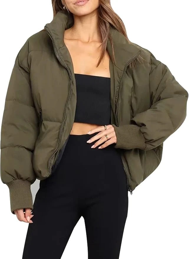 Oversized gewatteerde damesjas
