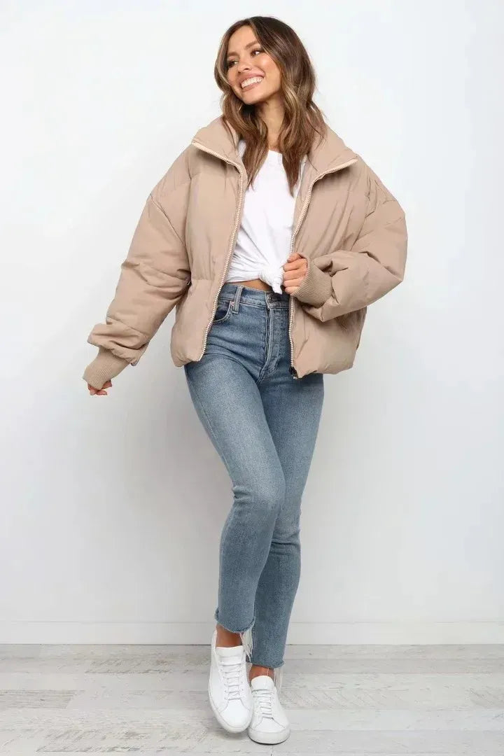 Oversized gewatteerde damesjas