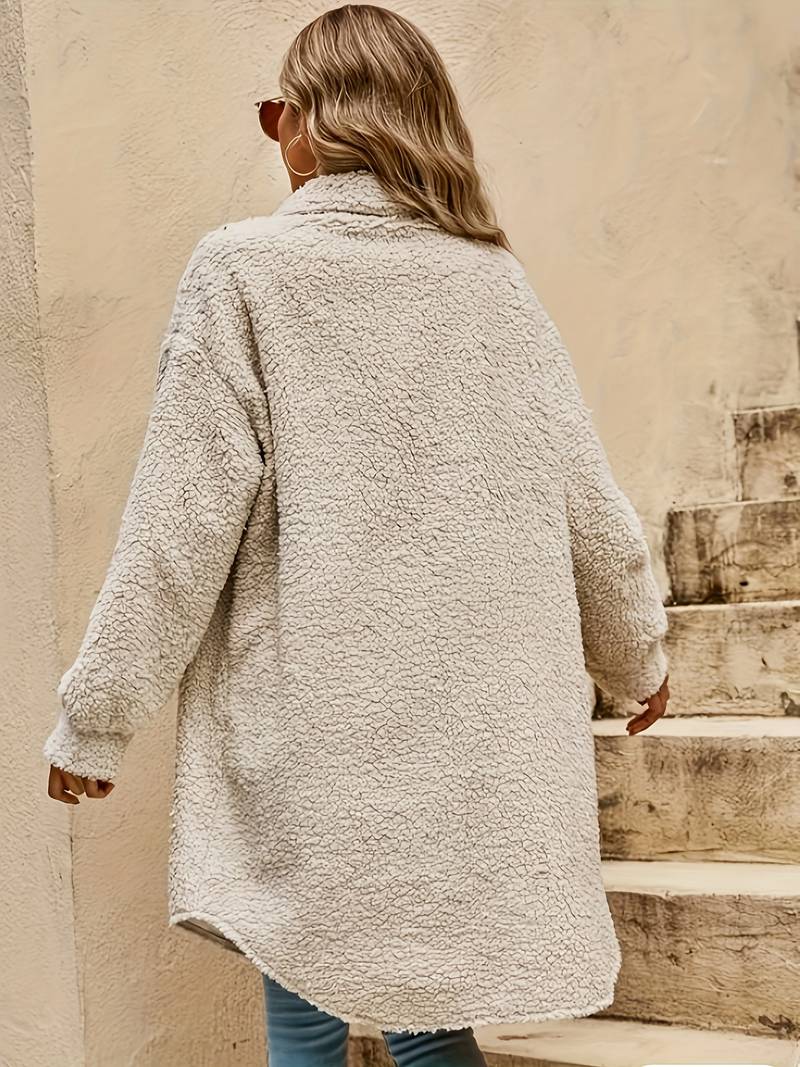 Oversized sherpa mantel voor dames