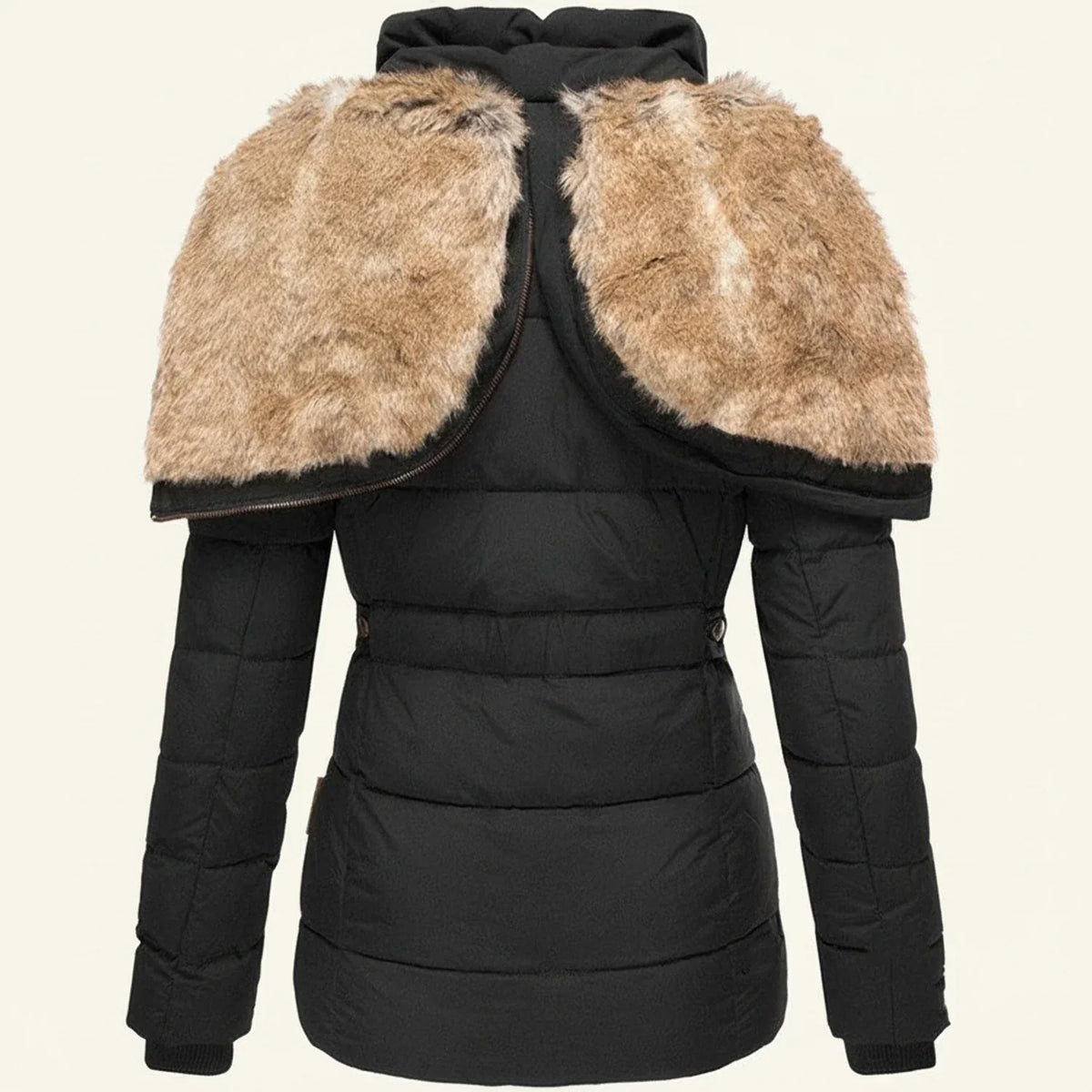Puffer winterjas met capuchon voor dames