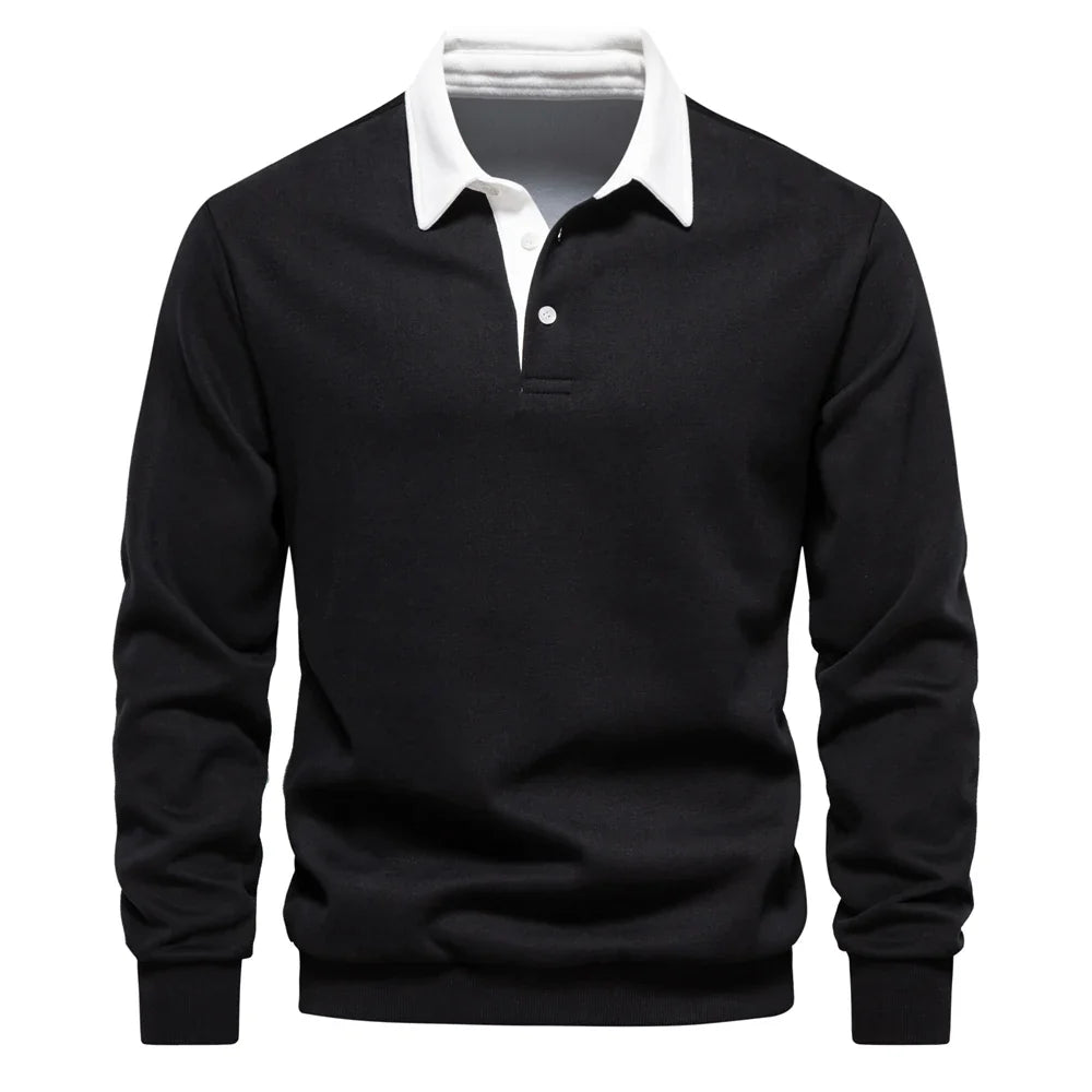 Rugbyshirt met lange mouwen voor heren