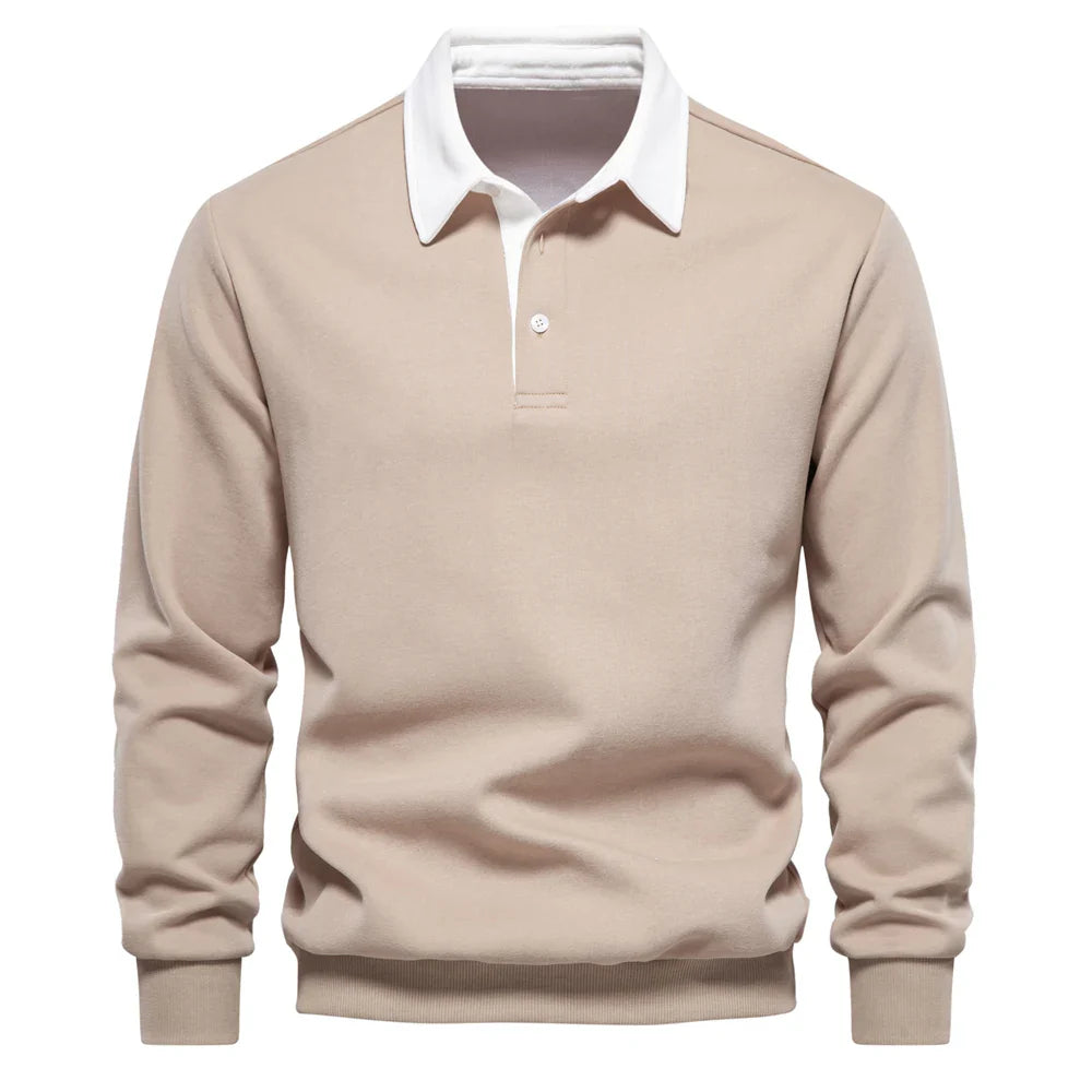 Rugbyshirt met lange mouwen voor heren