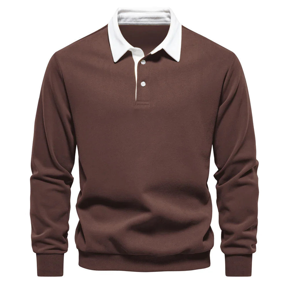 Rugbyshirt met lange mouwen voor heren