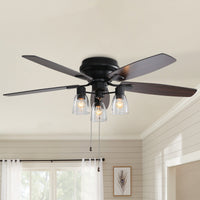Ruimtebesparende Plafondventilator van 52 Inch met Plat Profiel, Ledverlichting en Afstandsbediening