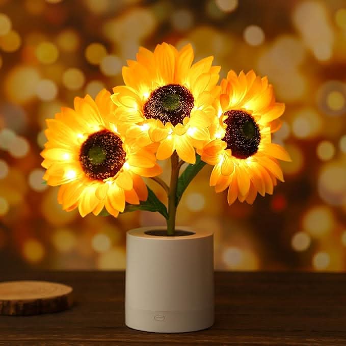 Schitterende zonnebloem led-tafellamp