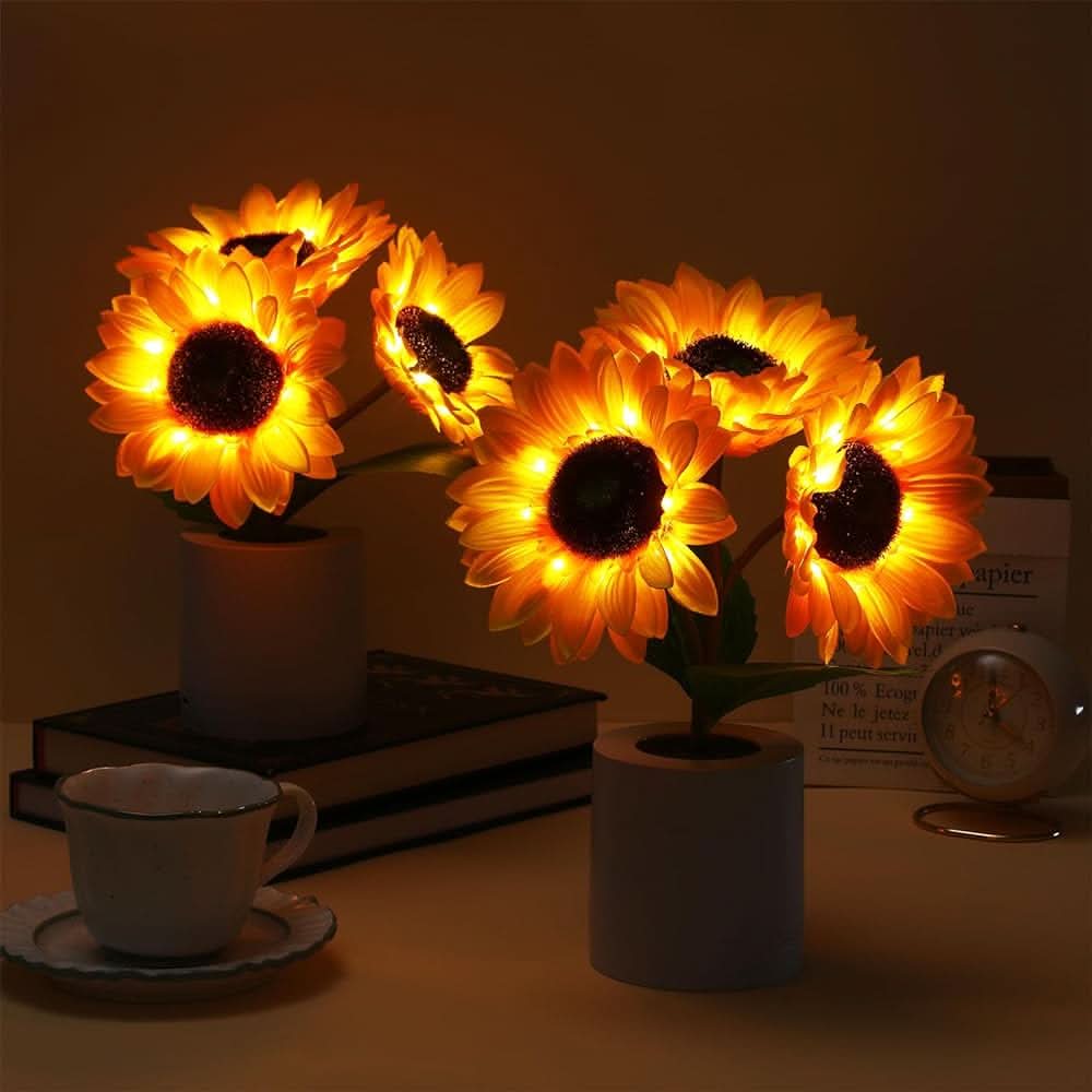 Schitterende zonnebloem led-tafellamp