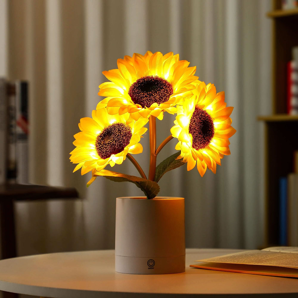 Schitterende zonnebloem led-tafellamp