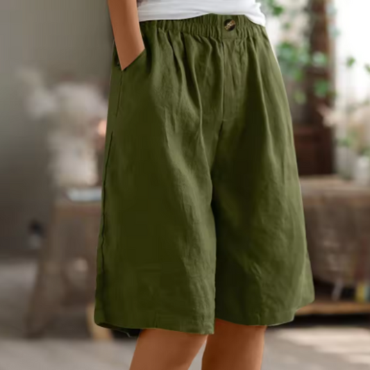 Shorts met hoge taille en wijde pijpen voor dames